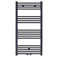 Designradiator Nile Gobi 110x60cm Geborsteld Mat Zwart midden-onderaansluiting