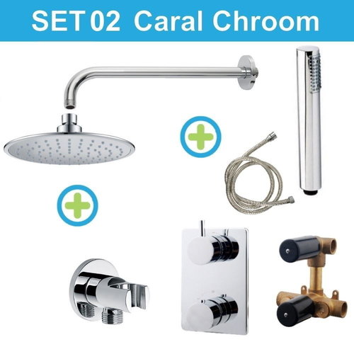 Wiesbaden inbouw regendouche set 02 Caral Chroom 