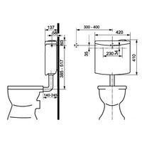 Laaghangend Reservoir Plieger Weser Dualflush 3-6/9L Instelbaar Pergamon