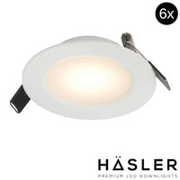 Inbouwspot Häsler Toscana Incl. Fase Aansnijding Dimbaar 9.2 cm 4 Watt Warm Wit RVS Wit Set 10x