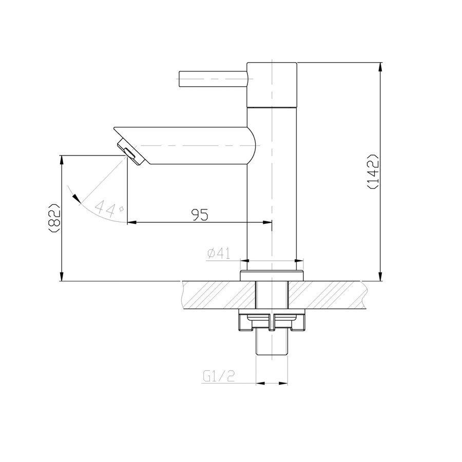 Wiesbaden 304-Imola RVS toiletkraan 1/2'' rechte uitloop