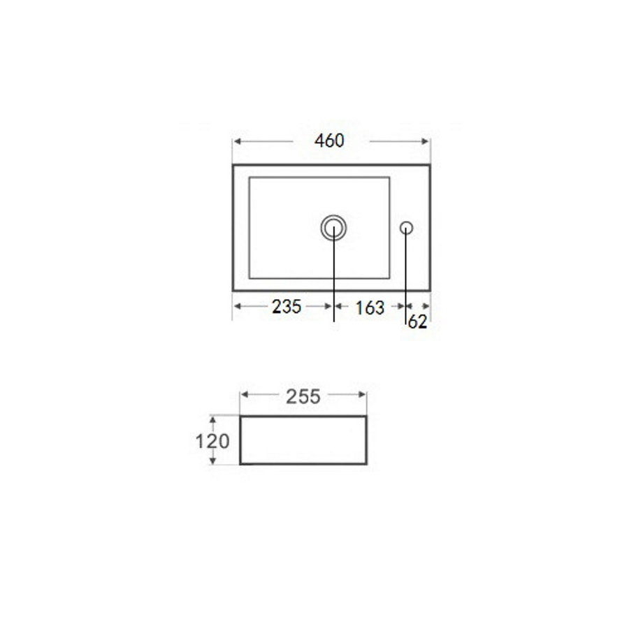 Wiesbaden Rhea fontein rechts 455x260x120 wit