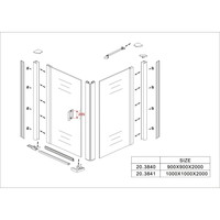 Swingdeur Zijwand Wiesbaden UNI 90x90x200cm Chroom 8mm NANO