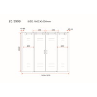 Nisdeur Wiesbaden Schuifbaar 4-Delig 180x200 cm 8 mm NANO