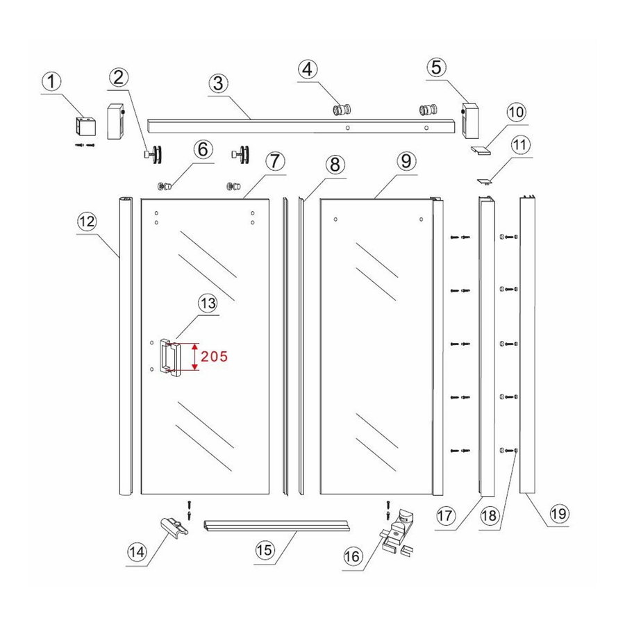 Nisdeur 140X200 Cm 8 Mm Veiligheidsglas Met Nano Behandeling