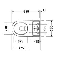 Toilet Duravit D-Neo Staand Voor Reservoir Rimless Diepspoel 65 cm Hoogglans Wit