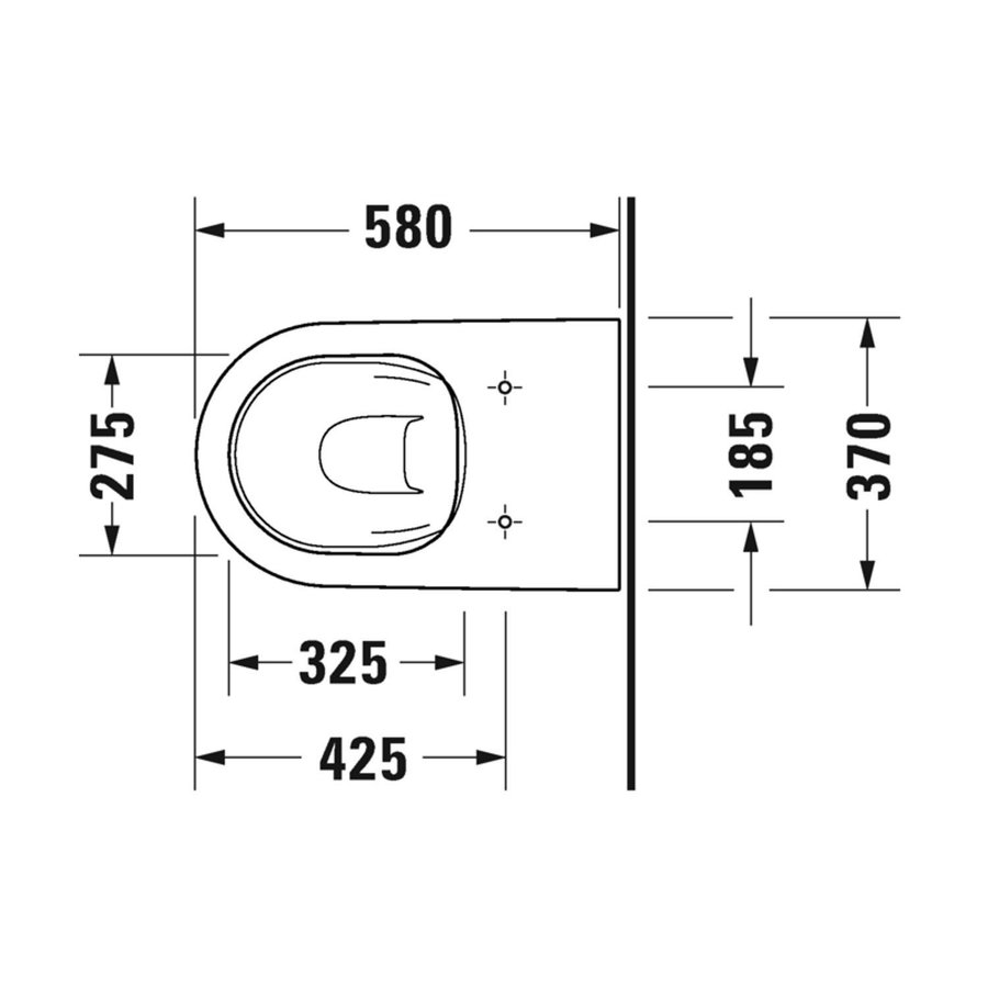 Toilet Duravit D-Neo Staand Rimless Diepspoel 58 cm Hoogglans Wit