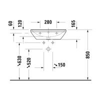 Wastafel Duravit D-Neo WonderGliss Met Overloop Kraanvlak 1 Kraangat 60 cm Hoogglans Wit