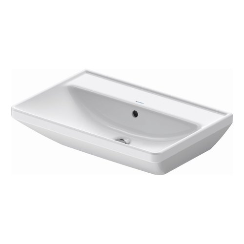 Wastafel Duravit D-Neo WonderGliss Met Overloop Kraanvlak Zonder Kraangat 65 cm Hoogglans Wit 