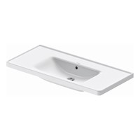 Wastafel Duravit D-Neo WonderGliss Met Overloop Kraanvlak 1 Kraangat 100.5 cm Hoogglans Wit