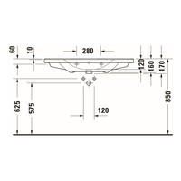 Wastafel Duravit D-Neo WonderGliss Met Overloop Kraanvlak 1 Kraangat 100.5 cm Hoogglans Wit