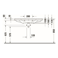 Wastafel Duravit D-Neo WonderGliss Met Overloop Kraanvlak Zonder Kraangat 100.5 cm Hoogglans Wit