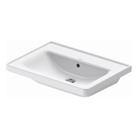 Wastafel Duravit D-Neo Met Rand Overloop Kraanvlak 1 Kraangat 65 cm Hoogglans Wit