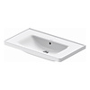 Duravit Wastafel Duravit D-Neo WonderGliss Met Rand Overloop Kraanvlak 1 Kraangat 80 cm Hoogglans Wit