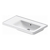 Duravit Wastafel Duravit D-Neo Rand Overloop Kraanvlak Zonder Kraangat 80 cm Hoogglans Wit Rechts