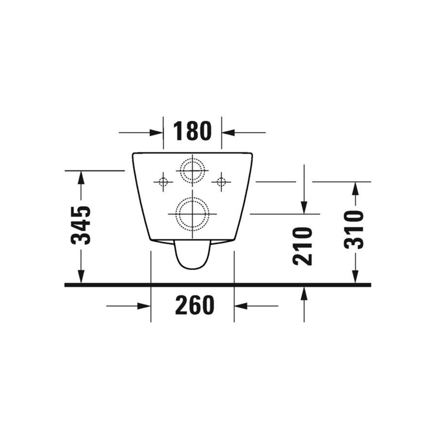 Toilet Duravit D-Neo Wand Rimless Diepspoel 54 cm Durafix Hoogglans Wit