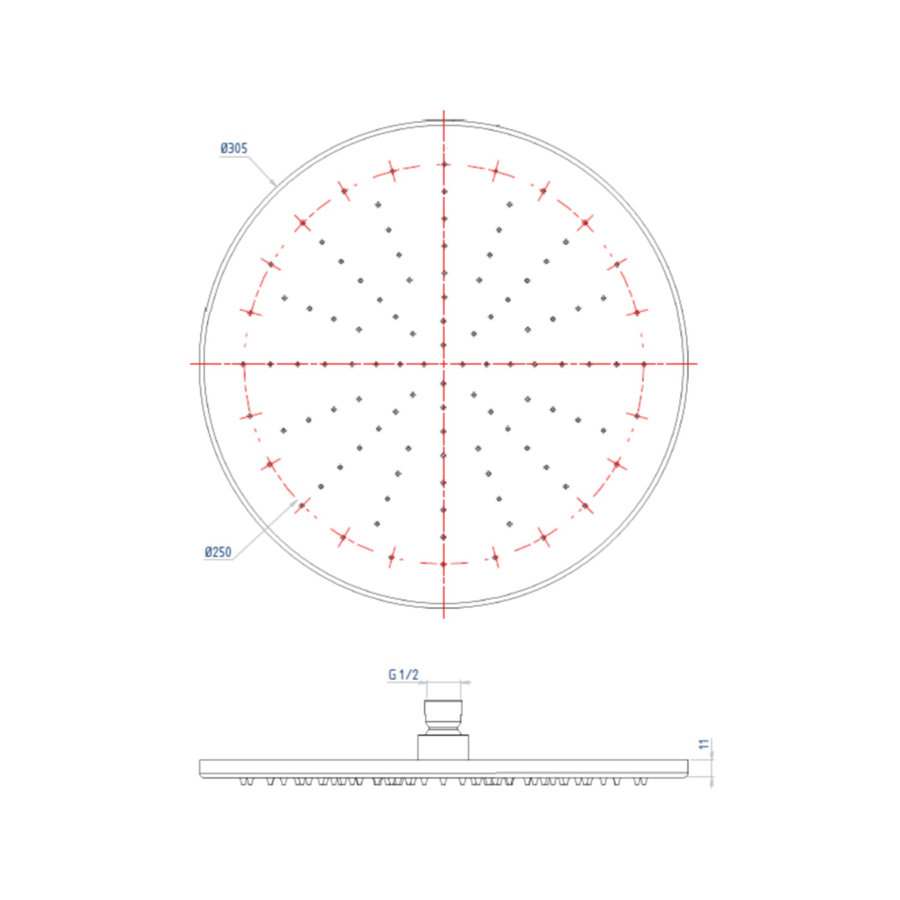 Regendouchekop Salenzi Marble 30cm White Marble