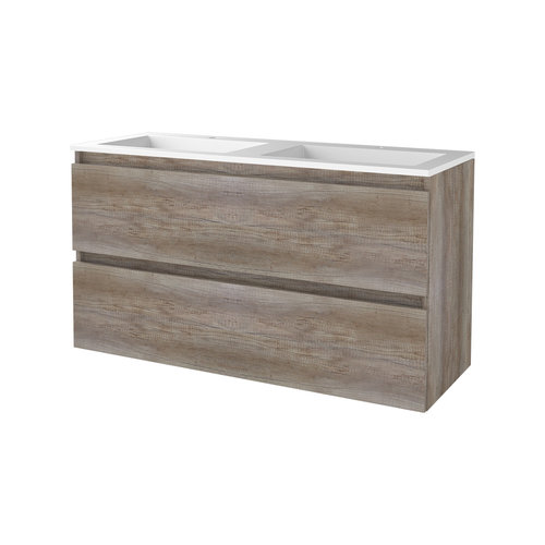 Badmeubelset Aquasplash Salt 120x46cm Greeploos 2 Lades Met Wastafel 2 Kraangaten Scotch Oak 