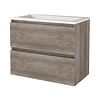 Aquasplash Badmeubelset Aquasplash Salt 80x46cm Greeploos 2 Lades Met Wastafel Acryl Scotch Oak