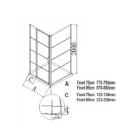 Aquasplash Douchecabine Deur Frame met Vast Paneel 89x200 cm 8 mm NANO Glas Mat Zwart Raster