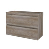 Aquasplash Badmeubelset Aquasplash Salt 100x46cm Greeploos 2 Lades Met Afdekplaat Scotch Oak