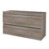 Aquasplash Badmeubelset Aquasplash Salt 120x46cm Greeploos 2 Lades Met Afdekplaat Scotch Oak