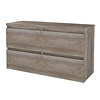 Aquasplash Badmeubelset Aquasplash Salt 120x46cm Greeploos 4 Lades Met Afdekplaat Scotch Oak