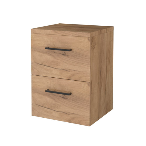 Badmeubelset Aquasplash Salt 50x46cm Met Grepen (Kleurkeuze) 2 Lades Met Afdekplaat Whisky Oak 