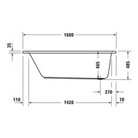 Ligbad Duravit D-Neo Inbouw 160x70x48.5 cm Wit