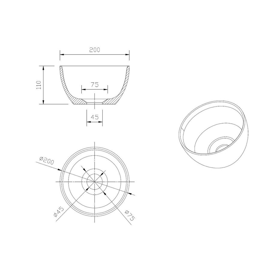 Waskom Opbouw Best Design Arezzo Solid Surface 20x11 cm Sandstone