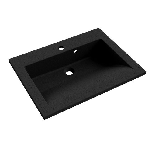 Wastafel Allibert Slide Solid Surface 60,2x46,2 cm Zwart Graniet 