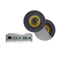 Wifi-Audio Versterker Aquasound Airplay + DLNA 30W Inclusief Speakerset Aquasound Rumba 116 mm Mat Chroom