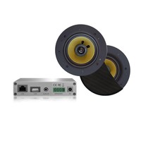 Wifi-Audio Versterker Aquasound Airplay + DLNA 30W Inclusief Speakerset Aquasound Rumba 116 mm Zwart
