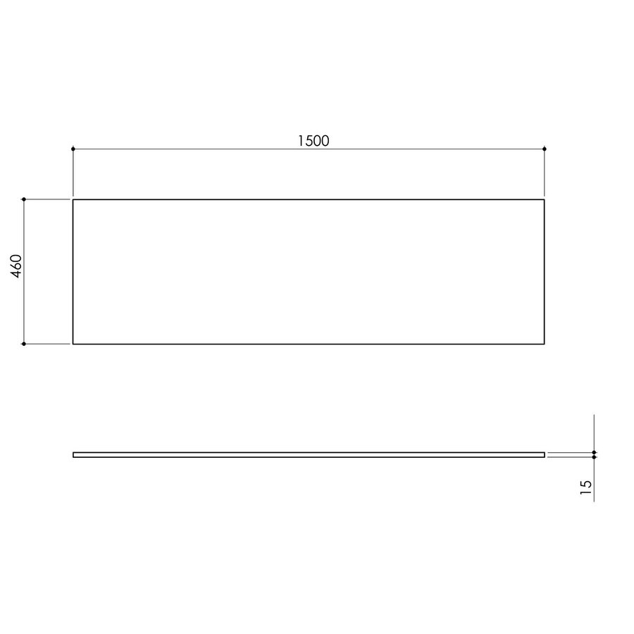 Wastafelblad Arcqua Topblad Marble 150x46 cm Cast Marble Mat Zwart