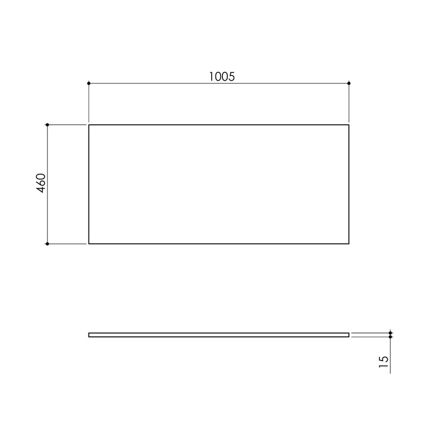 Wastafelblad Arcqua Topblad Marble 100x46 cm Cast Marble Mat Zwart