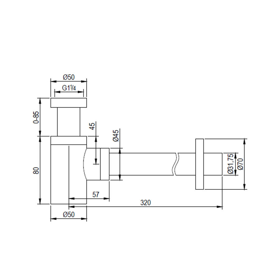 Bekersifon Design Brauer Copper Edition Ichoice Mini Koper