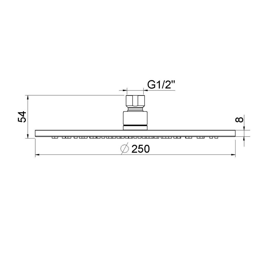 Hoofddouche Aquasplash Cemal Rond 25x0,8 cm Antikalk Mat Zwart