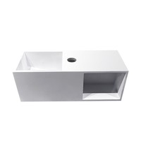 Fontein Aquasplash Jolie 54x20cm met Nis Solid Surface Mat Wit