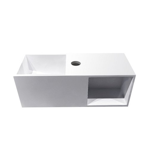 Fontein Aquasplash Jolie 54x20cm met Nis Solid Surface Mat Wit 