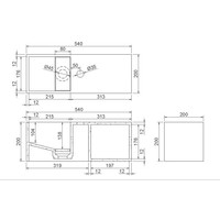 Fontein Aquasplash Jolie 54x20cm met Nis Solid Surface Mat Zwart