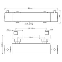 Douchekraan Thermostaat Aquasplash Safe met Cool Touch RVS