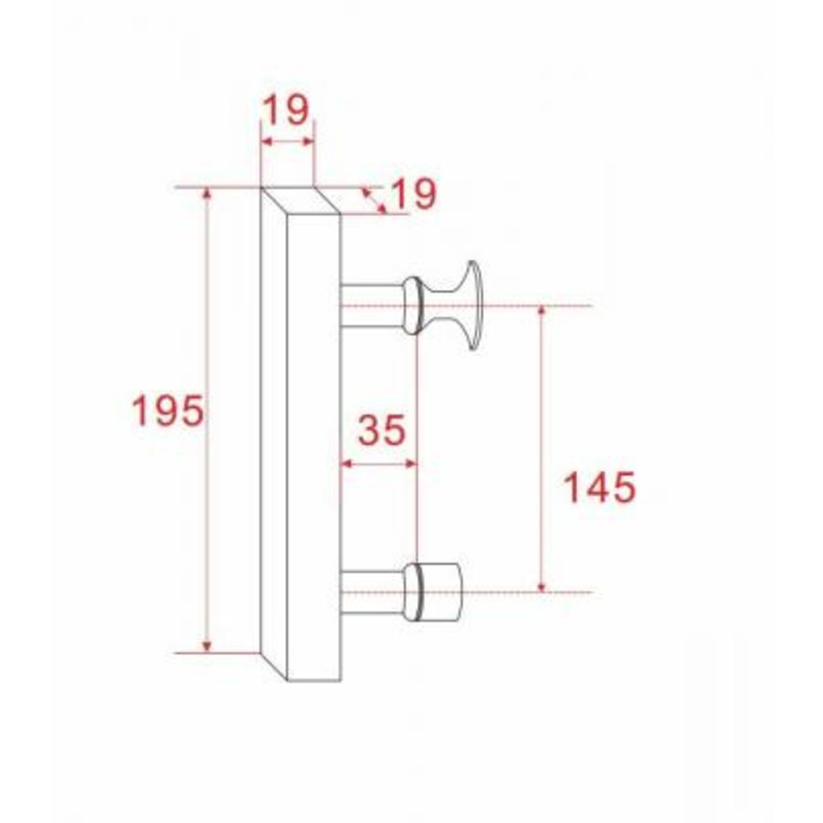 Losse Deurgreep Aquasplash Type 7 19,5 cm Chroom