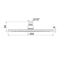 Hoofddouche Aquasplash Cemal Rond 25x0,8 cm Antikalk Geborsteld Koper