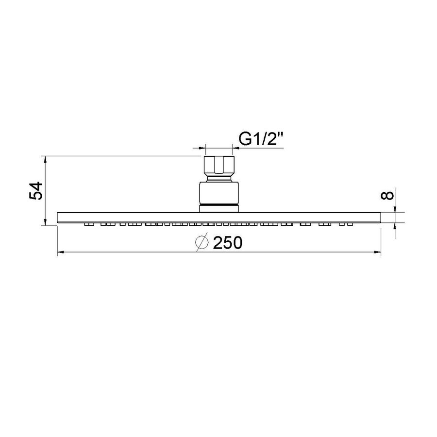 Hoofddouche Aquasplash Cemal Rond 25x0,8 cm Antikalk Geborsteld Koper