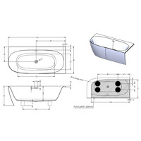 Hoekbad Aquasplash Second 170x80 cm Links Hoogglans Wit