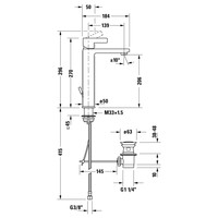 Wastafelkraan Duravit D-Neo Mengkraan Hoog Eengreeps 50x184x270 mm Trekwaste Chroom