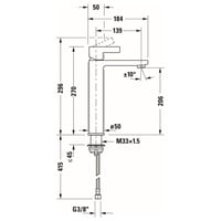 Wastafelkraan Duravit D-Neo Mengkraan Hoog Eengreeps 50x184x270 mm Chroom