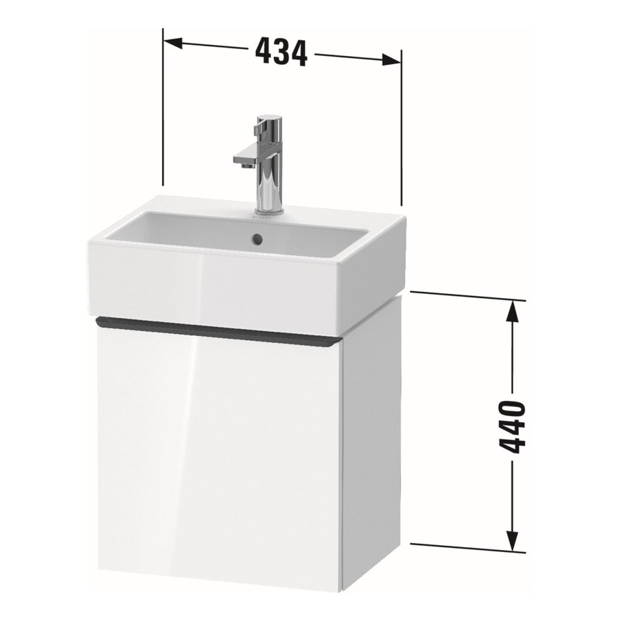 Badmeubel Duravit D-Neo Wand 43.4x32.2x44 cm Rechts Mat Eiken (Terra)