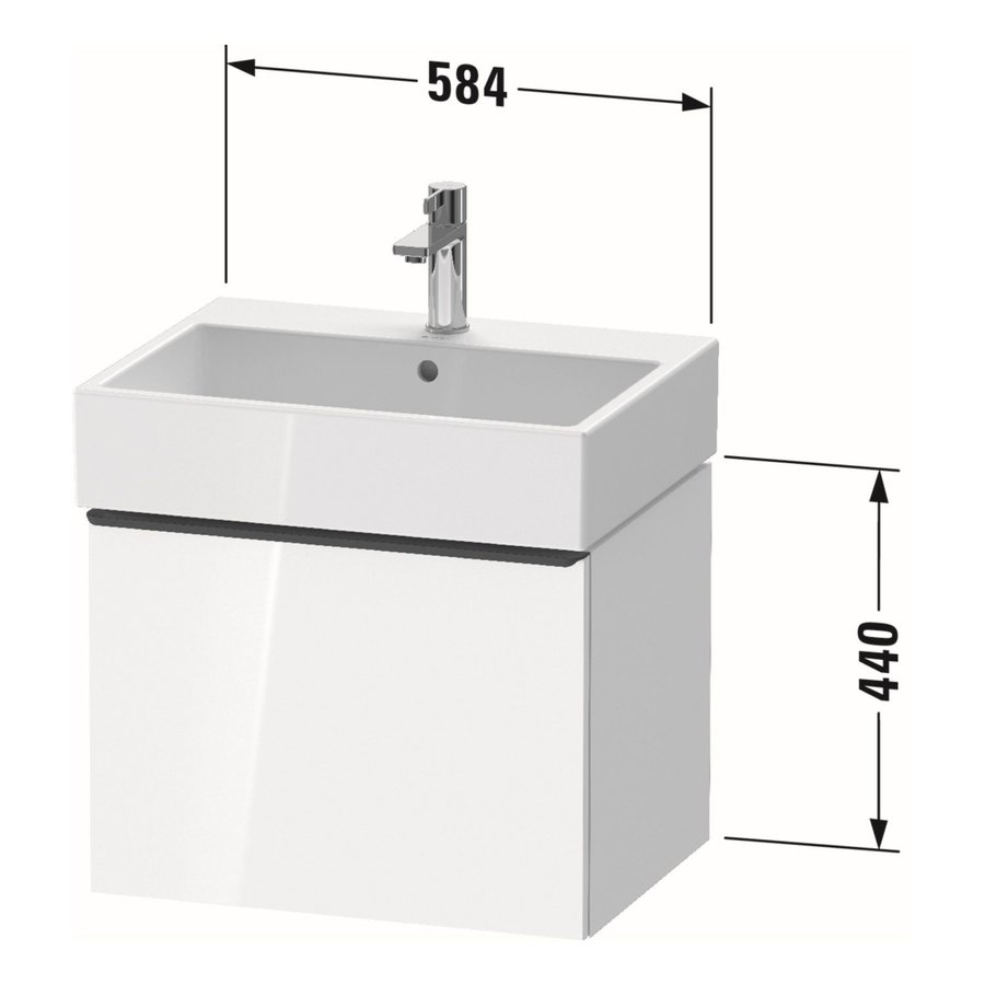 Badmeubel Duravit D-Neo Wand 58.4x44.2x44 cm Mat Wit