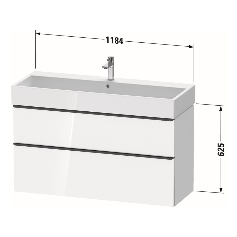 Badmeubel Duravit D-Neo Wand 118.4x44.2x62.5 cm Mat Kastanje (Donker)